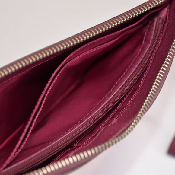 Coach Maroon Mulberry Leather Zip Clutch/Wristlet - Picture 8 of 8